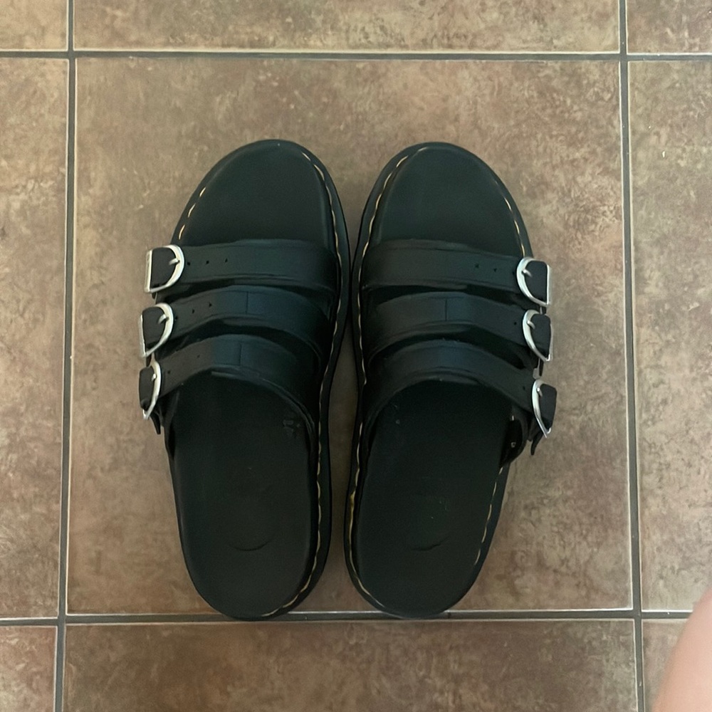 Black chunky Dr. Marten Blaire Slide Sandals